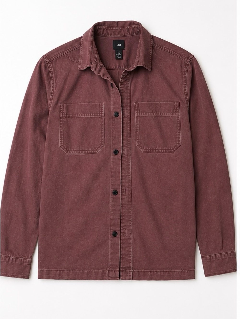 H&M Washed Burgundy Overshirt Jacket